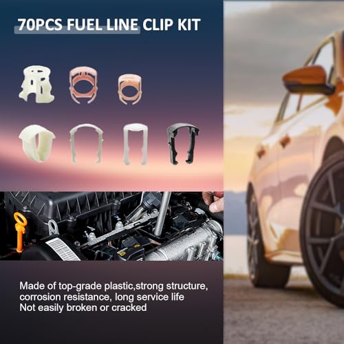 Middrivr Fuel Line Clips, Auto Clips Replacement Kit, Fuel Line Clamps, Fuel Line Retaining Clip Box, Refrigerant Line Clip, 3/8 & 5/16 Fuel Line Retaining Clip Assortment Kit Compatible with F-o-r-d GM - Image 3