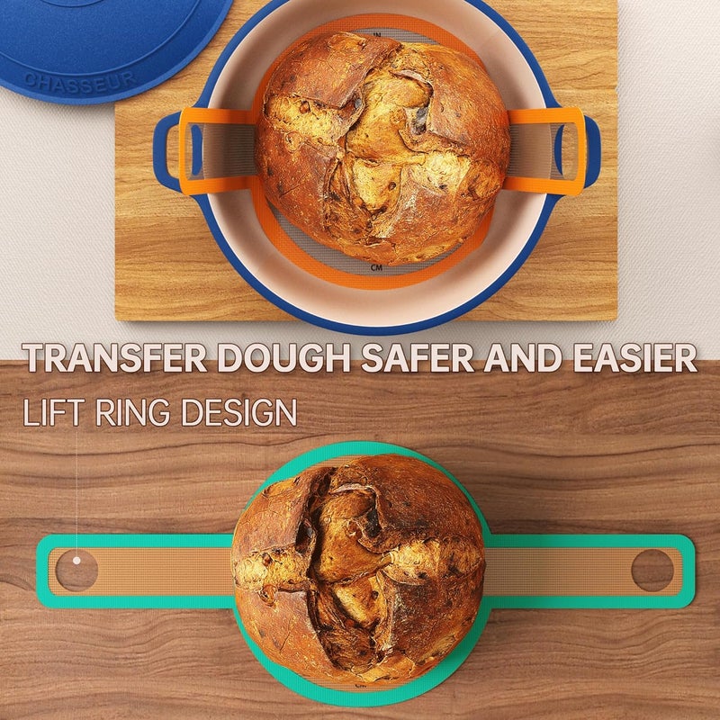 GUYDREMAT Bread Sling - Perfect Silicone Baking Mat for Sourdough Bread Baking – Superior Cast in Iron Dutch Oven Liner, 2 Pieces with Storage Band in GUY DREAM Classic Pack - Image 5