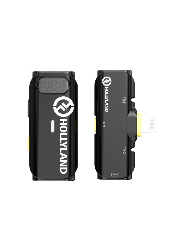 Hollyland Lark C1 SOLO Wireless Microphone System – Lightning Connector for iOS Devices, 2.4GHz Transmission, Noise-Reduction, Compact & Portable, Black - Image 1