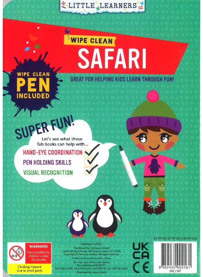 Little Lerner: Wipe Clean Safari With Pen  - Image 2
