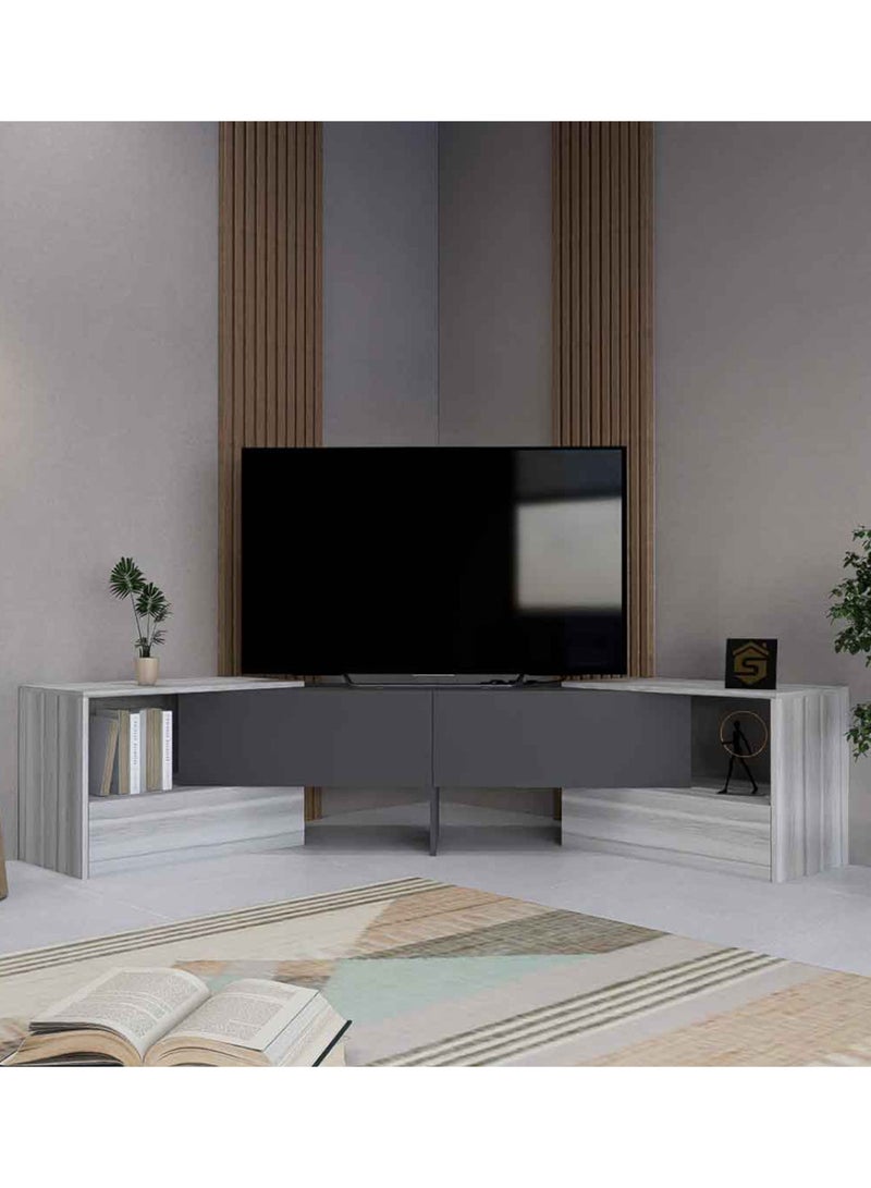 Stylish Home Grey and White TV Stand - Corner or Regular - TV70 - Image 3
