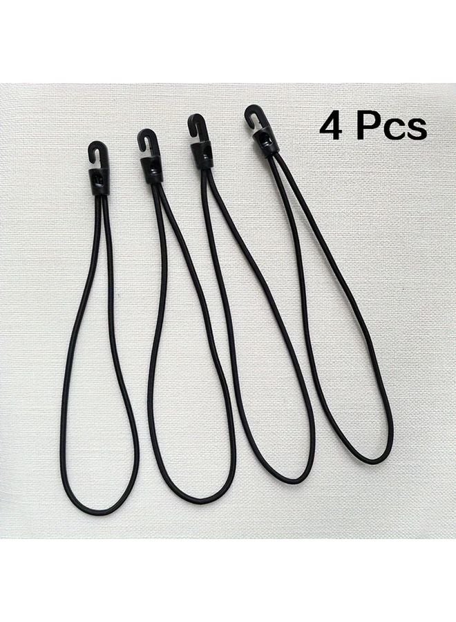 4pcs Black Elastic Binding Rope Straps With Hook For Luggage Bike Motorcycle - Image 1