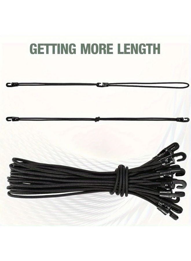 4pcs Black Elastic Binding Rope Straps With Hook For Luggage Bike Motorcycle - Image 3