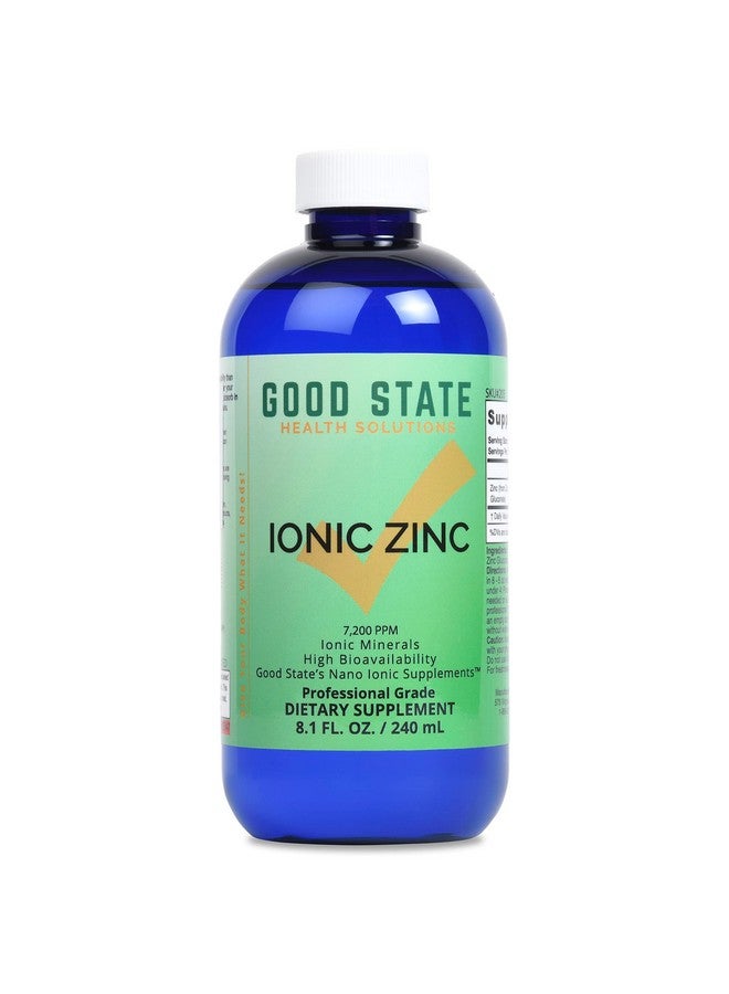 Good State Liquid Ionic Zinc 96 Servings At 18 Mg Elemental Plus 2 Mg Fulvic Acid 8 Fl Oz  - Image 1