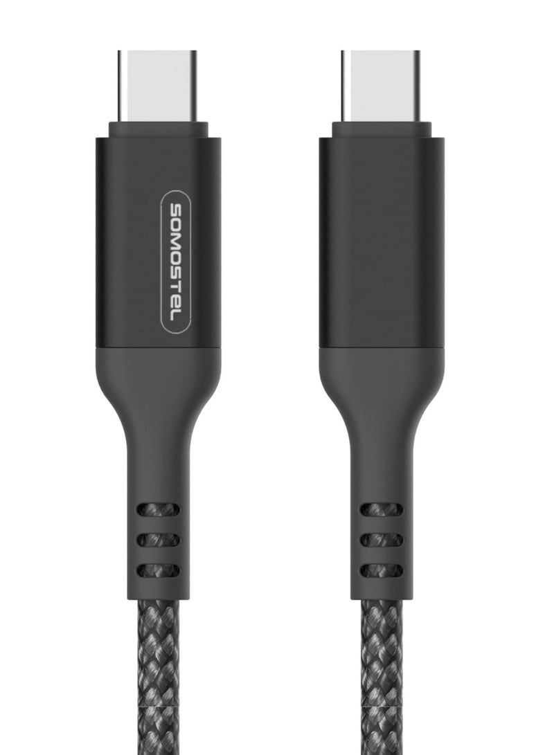 SOMOSTEL Type-C Charging Cable, 2 Meters Long, Braided, Anti-Stretch, and sync - Image 1