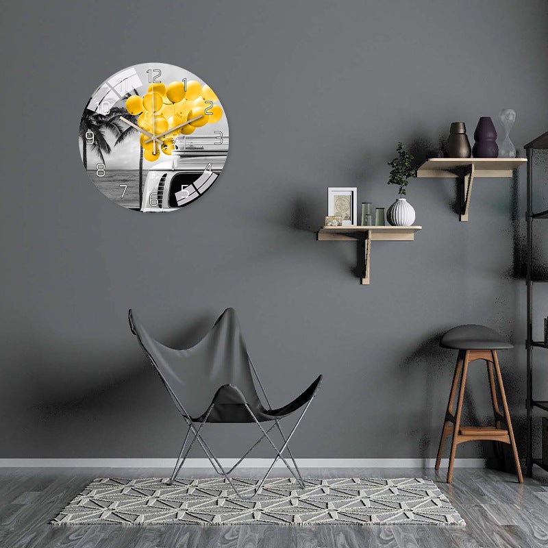 Nordic Light Luxury Wall Clock, Trendy Creative And Stylish Decoration For Living Room And Bedroom, Silent Minimalist Glass Quartz Clock - Image 5