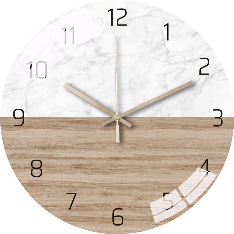Nordic Light Luxury Wall Clock, Trendy Creative And Stylish Decoration For Living Room And Bedroom, Silent Minimalist Glass Quartz Clock - Image 1