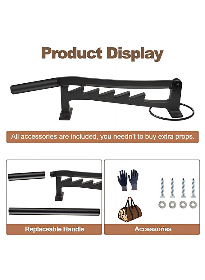 Taimi - Wall Mounted Wood Splitter with Double Handle Design Portable Firewood Splitter for Indoor and Outdoor Use Efficient and Safe with Extended Handle, Bags and Gloves Black - Image 1