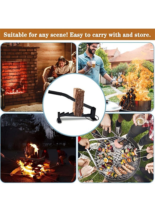 Taimi - Wall Mounted Wood Splitter with Double Handle Design Portable Firewood Splitter for Indoor and Outdoor Use Efficient and Safe with Extended Handle, Bags and Gloves Black - Image 1