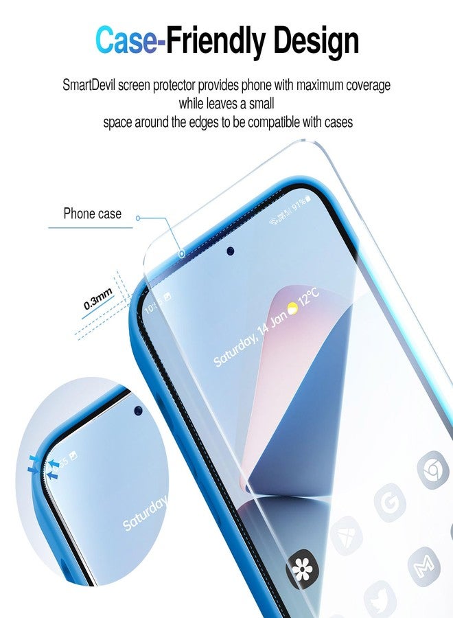 SMARTDEVIL [3 Pack for Samsung Galaxy S25 Ultra Screen Protector, Finger Print Reader Compatible, Fast & Easy Installation, Clear 9H Tempered Glass Film, Alignment Frame [Dust-Free & Bubble-Free] - Image 2