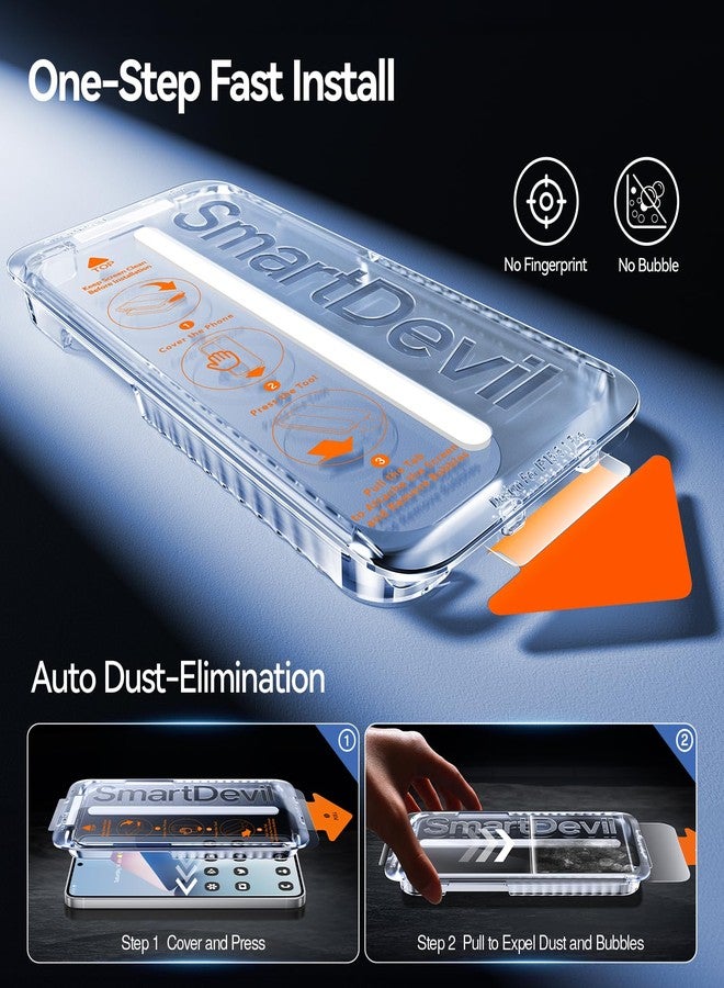 SMARTDEVIL [3 Pack for Samsung Galaxy S25 Ultra Screen Protector, Finger Print Reader Compatible, Fast & Easy Installation, Clear 9H Tempered Glass Film, Alignment Frame [Dust-Free & Bubble-Free] - Image 3