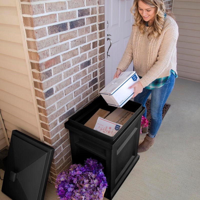 Step2 صندوق توصيل الطرود السريع، مقاوم للعوامل الجوية، تخزين الطرود الخارجية الكبير، مصنوع من البلاستيك المتين، بدون تركيب، يؤمن الطرود، أسود - Image 4