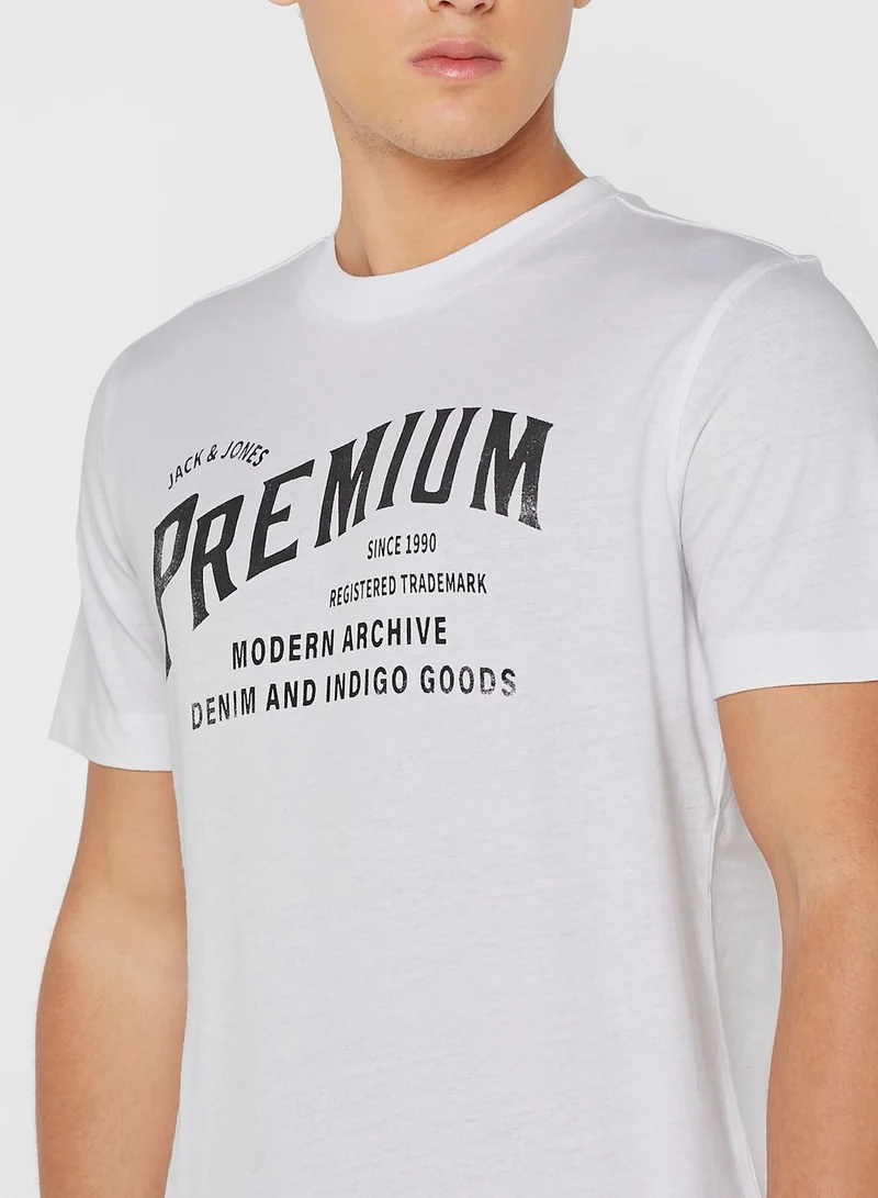 JACK & JONES Slogan Crew Neck T-Shirt