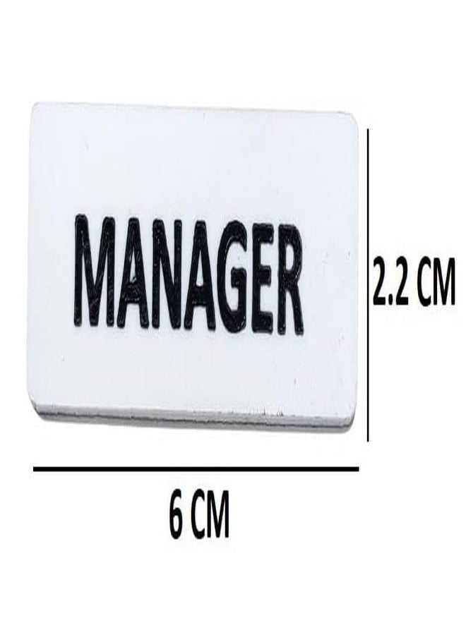 MOREL Manager Badge in Black Plastic PINBACK for Office, Hotel, Bank, Corporate Sector Name Badge |Pack of 5| - Image 2
