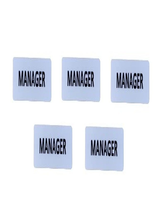 MOREL Manager Badge in Black Plastic PINBACK for Office, Hotel, Bank, Corporate Sector Name Badge |Pack of 5| - Image 1