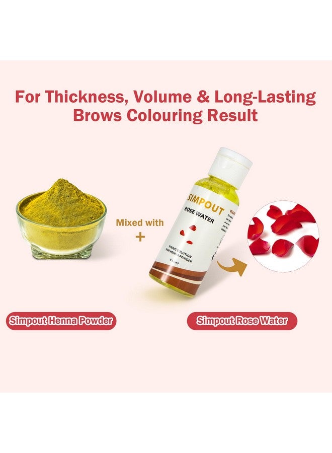 Simpout Henna Fixing Solution, Rose Water For Henna Eyebrow Hair Tint, Brightens The Henna Color, Enhances Color Intensity, Natural And Long Lasting 50Ml - Image 2