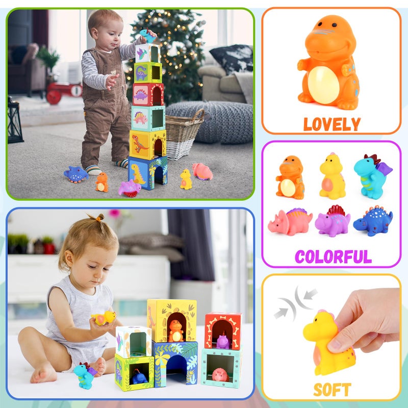 KMTJT Toddlers and Babies Dinosaur Sorting and Stacking Toys Blocks for 1-3 Kids Preschool Learning, Numbers Nesting Boxes Montessori Toys Gifts for 1 2 3 Year Old Baby Boys Girls - Image 4