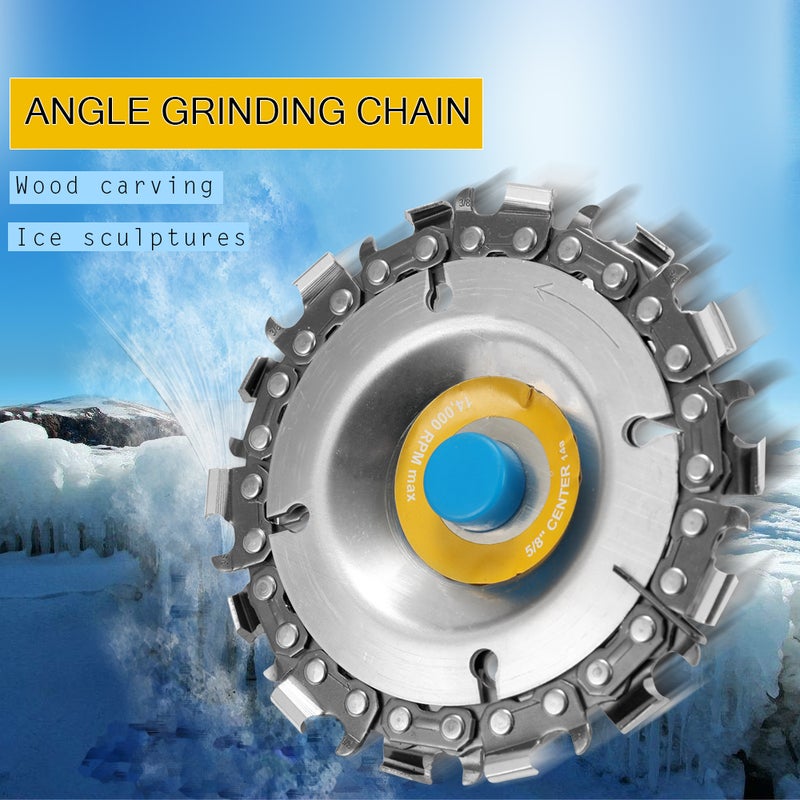 Angle Grinder Disc: 14-Teeth Anti-Kickback Action - 360-Degree Usability Chain Saw for Wood Carving Plastic Cutting Ice Sculpting Rubber Removal Curved Work - Image 5