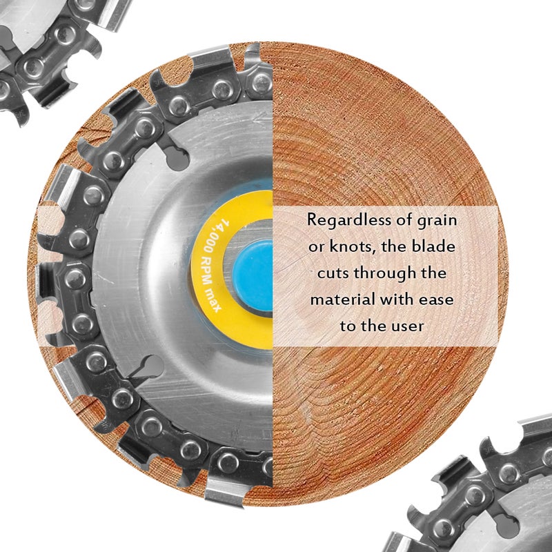 Angle Grinder Disc: 14-Teeth Anti-Kickback Action - 360-Degree Usability Chain Saw for Wood Carving Plastic Cutting Ice Sculpting Rubber Removal Curved Work - Image 4