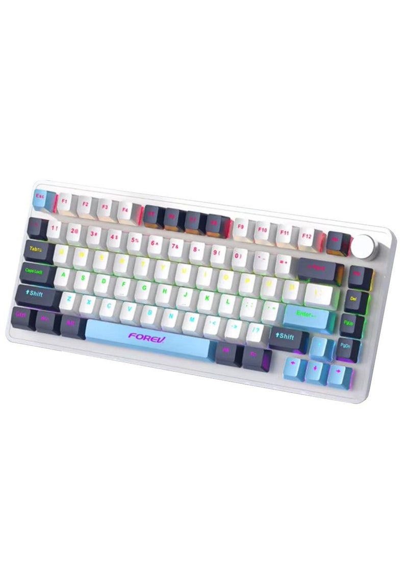 Forev Portable  Wired Keyboard Hot-Swap Gaming , E-Sports 75% Wired Mechanical Lightweight 82 Key (RGB) With Type-C Cable ,FV-K82 Good Keyboard For Gamer - Image 1