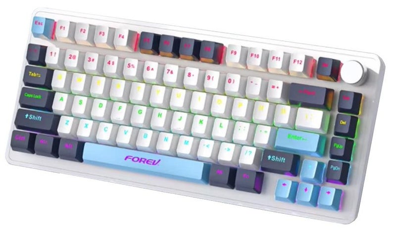 Forev Portable  Wired Keyboard Hot-Swap Gaming , E-Sports 75% Wired Mechanical Lightweight 82 Key (RGB) With Type-C Cable ,FV-K82 Good Keyboard For Gamer - Image 1