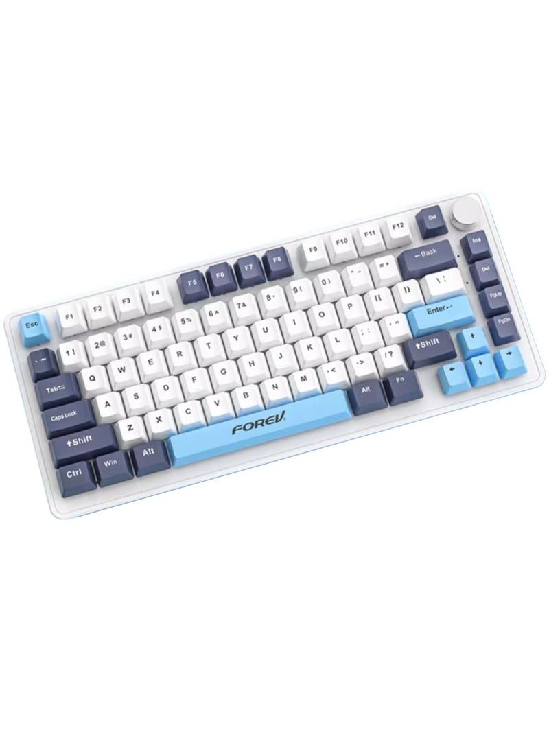 Forev - Portable  Wired Keyboard Hot-Swap Gaming , E-Sports 75% Wired Mechanical Lightweight 82 Key (RGB) With Type-C Cable ,FV-K82 Good Keyboard For Gamer - Image 1