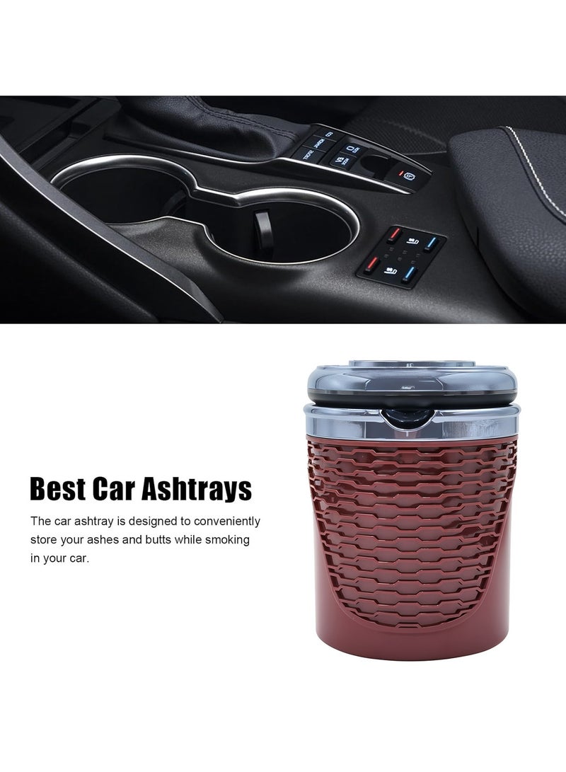 3XR Car Ashtray with LED Light and High-Temperature Resistant Stainless Steel Design Brown - Image 4