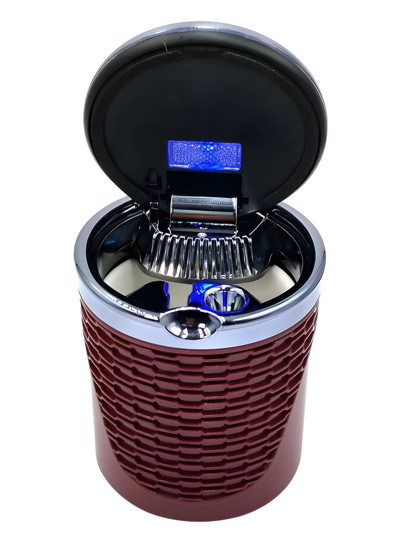 3XR Car Ashtray with LED Light and High-Temperature Resistant Stainless Steel Design Brown - Image 5