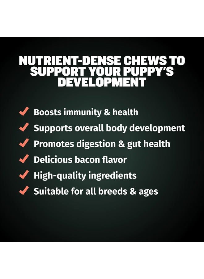 BULLY MAX 2-in-1 Puppy Soft Chews for Immunity & Growth - Puppy Dog Food Supplements and Vitamins for Health & Immune Support - Essential Dog Multivitamin for All Breeds, Small & Large Breed Puppies - Image 3