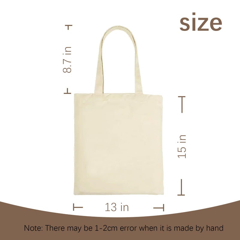 ORJ Sublimation blank canvas bags bulk,Polyester Tote Bags for Sublimation, 6 PCS 13 x 15 Inch Blank Canvas Tote Bags DIY custom Shopping Bag - Image 4
