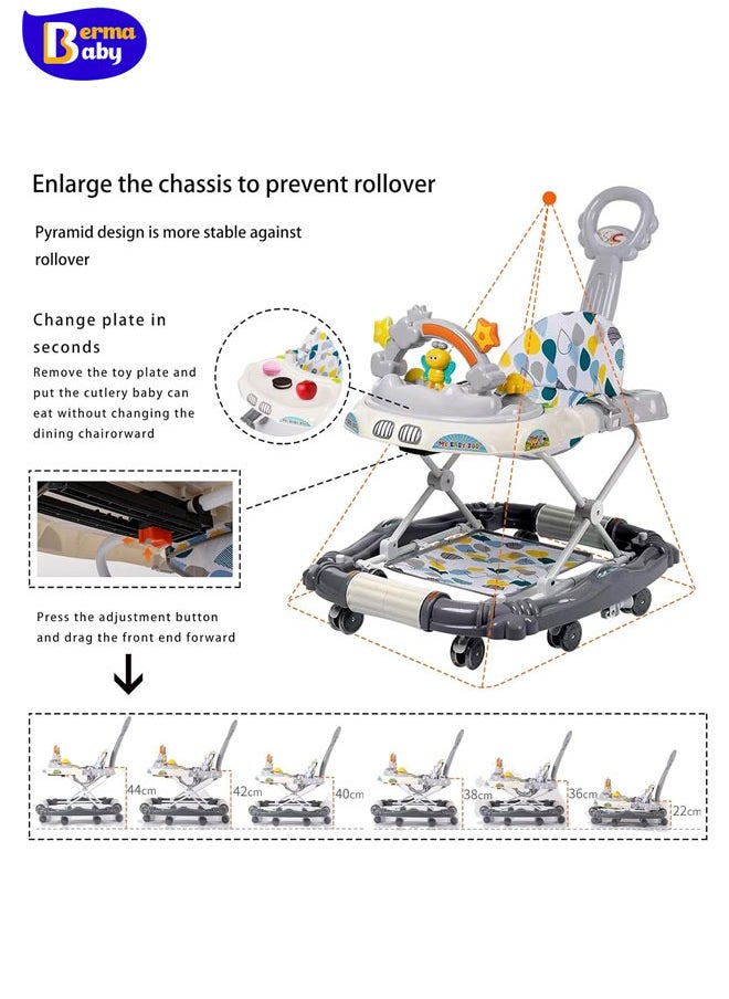 4 in 1 Foldable Baby Walker, Activity Baby Walker-Baby Bouncer, Rocker, Activity Center,Seat and Push Walker,Detachable Trampoline Mat, Adjustable Speed Rear Wheels and Height,Ages 6-18 Months - pzsku/ZA7909E0C92E6B32229ADZ/45/_/1737788761/46ba956a-3df2-4958-ae52-44b034ba394a