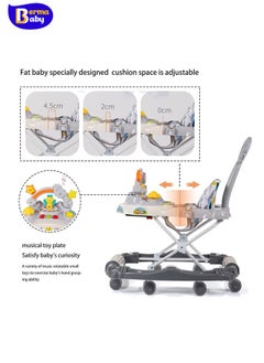 Berma Baby 4 in 1 Foldable Baby Walker, Activity Baby Walker-Baby Bouncer, Rocker, Activity Center,Seat and Push Walker,Detachable Trampoline Mat, Adjustable Speed Rear Wheels and Height,Ages 6-18 Months  - Image 2