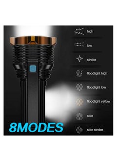 Generic SYOSI LED Rechargeable Flashlight, 8 Modes Bright Spotlight Lantern Flashlight, Rechargeable Waterproof  Camping Lamp, for Hurricane, Emergency, Survival Kits, Hiking, Home, USB Cable Included  - Image 2