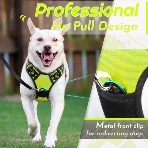 Eagloo Dog Harness Small Sized Dog, No Pull Service Vest with Reflective Strips and Control Handle, Adjustable and Comfortable for Walking, No Choke Pet Harness with 2 Metal Rings, Green, S - Image 4