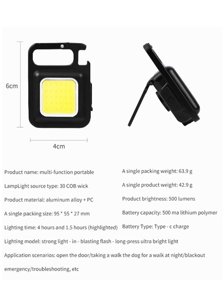 فيند مصباح LED صغير محمول يعمل بإمتزاز مغناطيسي بقدرة 500 مللي أمبير في الساعة لإصلاح السيارات مصباح قلادة ضوء سلسلة المفاتيح تصميم إضاءة LED متعددة الوظائف حزمة من 4 - Image 4
