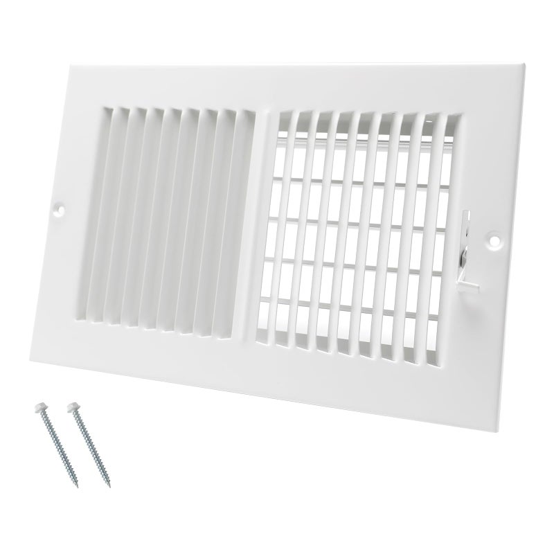 Howeall 10 x 6 Inch [Duct Opening] Air Vent Covers for Wall or Ceiling - High Airflow 2 Way Steel Ventilation - Adjustable Wall/Ceiling Register, 11-3/4 Inch x 7-3/4 Inch [Overall Dimensions] - Image 1