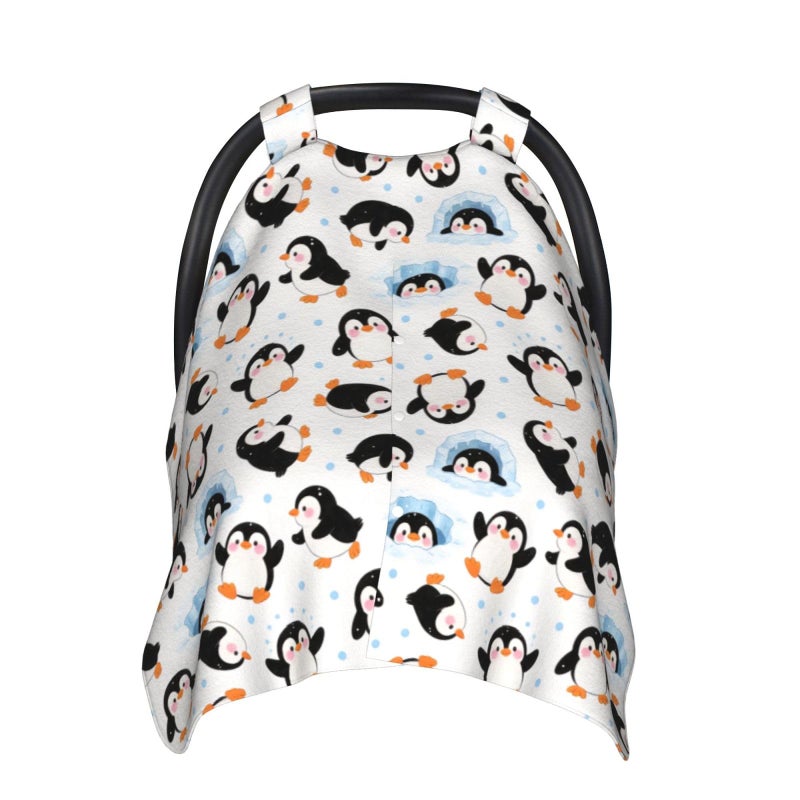 Mcewoel Penguin Car Seat Canopy Cover for Baby Nursing Cover for Newborn Penguin Stuff for Baby Stroller Cover for All Seasons - Image 2