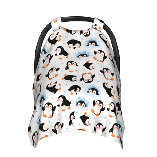 Mcewoel Penguin Car Seat Canopy Cover for Baby Nursing Cover for Newborn Penguin Stuff for Baby Stroller Cover for All Seasons - Image 1
