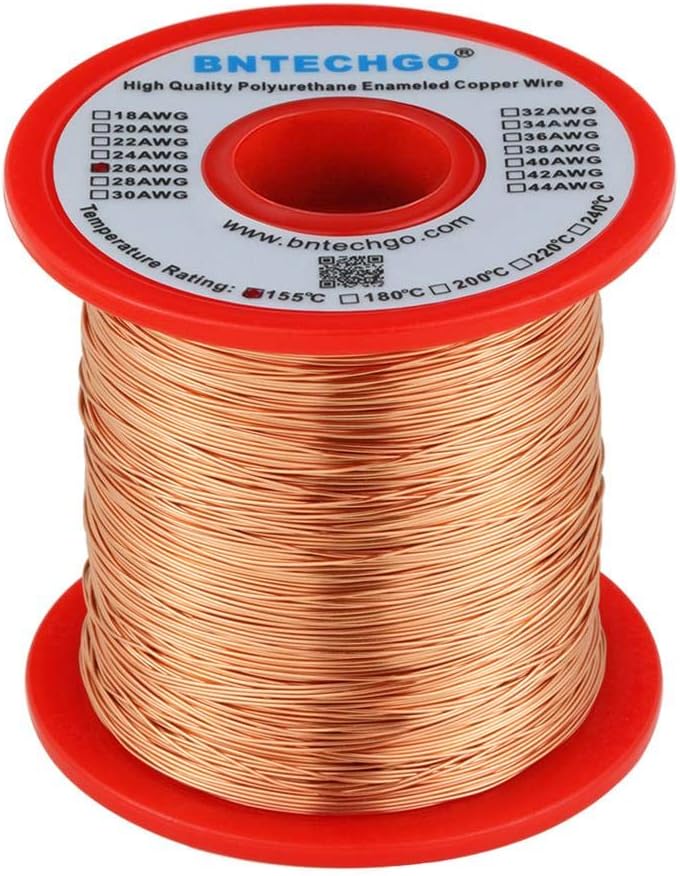 BNTECHGO 26 AWG Magnet Wire - Enameled Copper Wire - Enameled Magnet Winding Wire - 1.0 lb - 0.0157" Diameter 1 Spool Coil Natural Temperature Rating 155℃ Widely Used for Transformers Inductors - Image 2