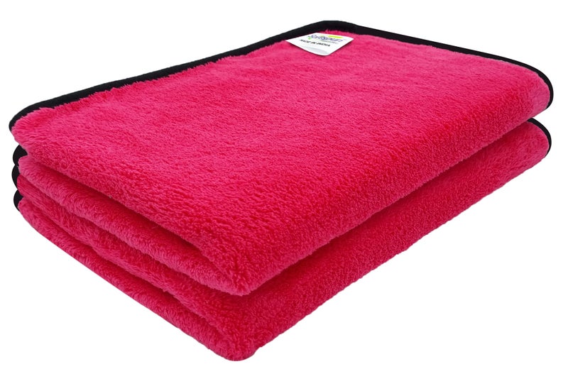 SOFTSPUN Microfiber Face & Hand Towel 2 Pc Pink! Ultra Absorbent Super Soft & Lightweight Quick Drying for Men & Women Daily Use Unisex. - Image 1