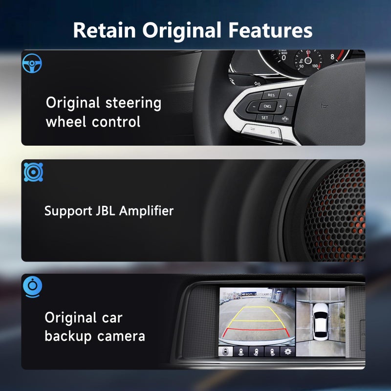 Podofo for Toyora Car Radio JBL Wiring Harness 16 Pin Adapter Compatible with Toyota Camry Corolla RAV4 Highlander Land Cruiser Prado Vios Yaris Sienna, Canbus, Steering Wheel Control - Image 3