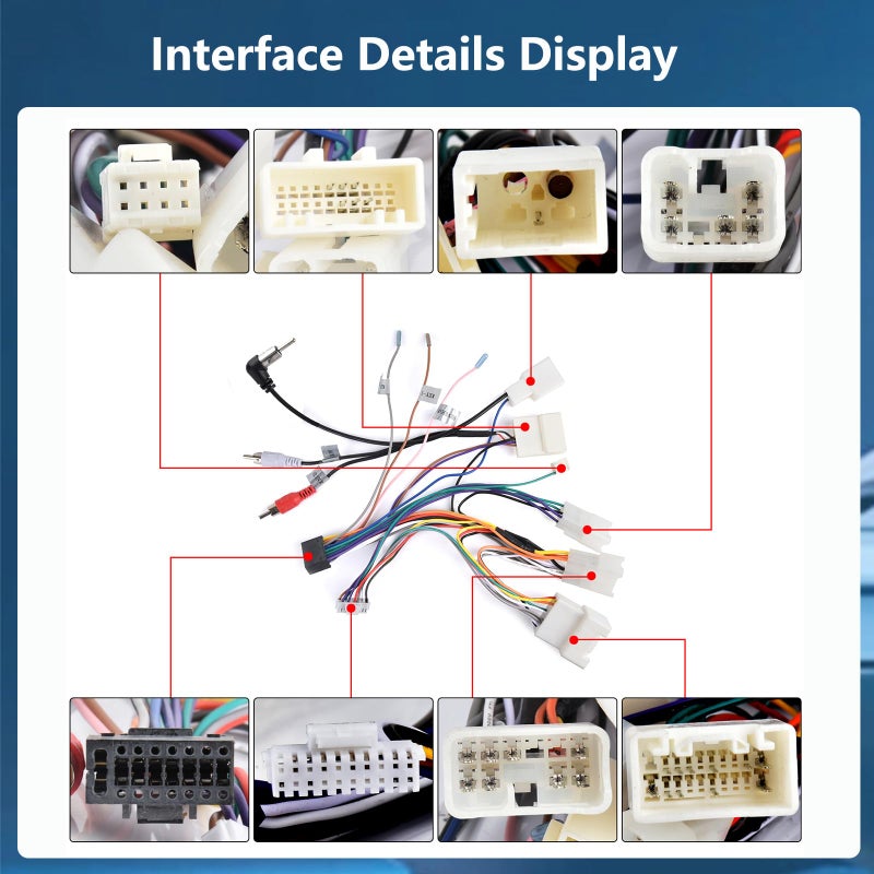 Podofo for Toyora Car Radio JBL Wiring Harness 16 Pin Adapter Compatible with Toyota Camry Corolla RAV4 Highlander Land Cruiser Prado Vios Yaris Sienna, Canbus, Steering Wheel Control - Image 4