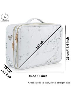 28Cms Large Makeup Organizer Bag Travel Train Case Portable Cosmetic Artist Storage Bag With Adjustable Dividers For Cosmetics Makeup Brushes (18 Inch (2 Layer)_Travel Makeup Case_White) - pzsku/ZA790FF8B59400A9A467AZ/45/_/1690022651/ed63613a-1f15-45cf-9413-16db5f19954d