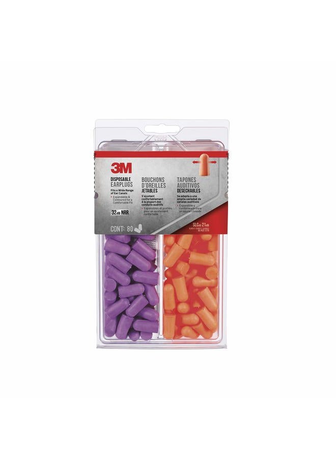 3M Safety 92059-80025T Disposable Earplugs, 80-Pair - Image 1