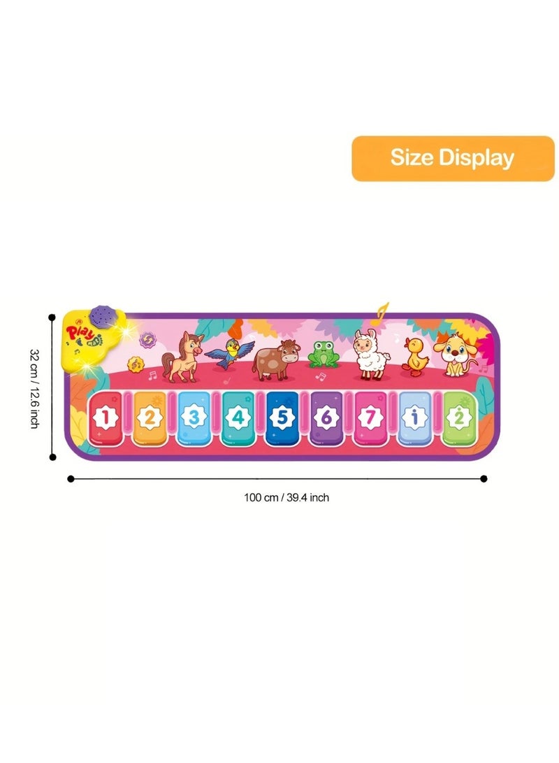 Interactive Musical Playmat with 25 Animal Sounds & Dance Features - Colorful PVC Piano Keyboard Touch Blanket for, Early Learning & Fun Family Bonding Activity, Perfect Christmas Gift for Boys and, Family Fun Time | Colorful Floor Mat | Safe for - Image 2