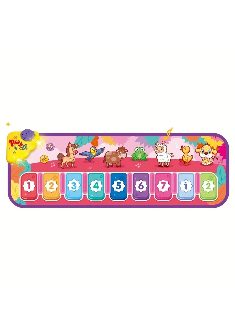 Interactive Musical Playmat with 25 Animal Sounds & Dance Features - Colorful PVC Piano Keyboard Touch Blanket for, Early Learning & Fun Family Bonding Activity, Perfect Christmas Gift for Boys and, Family Fun Time | Colorful Floor Mat | Safe for - Image 5