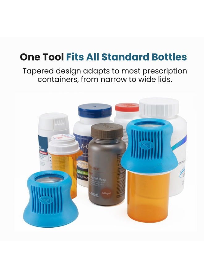 Jokari Medicine Bottle Opener Opens Bottles For Fast Access To Tablets Capsules Pill Bottle Opener Aids Elderly Seniors Or Anyone Who Suffers From Arthritis Or Arthritic Hands 1 Pack Blue - Image 4