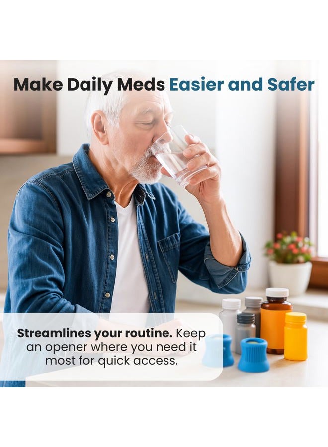 Jokari Medicine Bottle Opener Opens Bottles For Fast Access To Tablets Capsules Pill Bottle Opener Aids Elderly Seniors Or Anyone Who Suffers From Arthritis Or Arthritic Hands 1 Pack Blue - Image 5