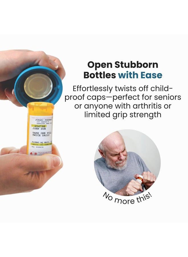 Jokari Medicine Bottle Opener Opens Bottles For Fast Access To Tablets Capsules Pill Bottle Opener Aids Elderly Seniors Or Anyone Who Suffers From Arthritis Or Arthritic Hands 1 Pack Blue - Image 3