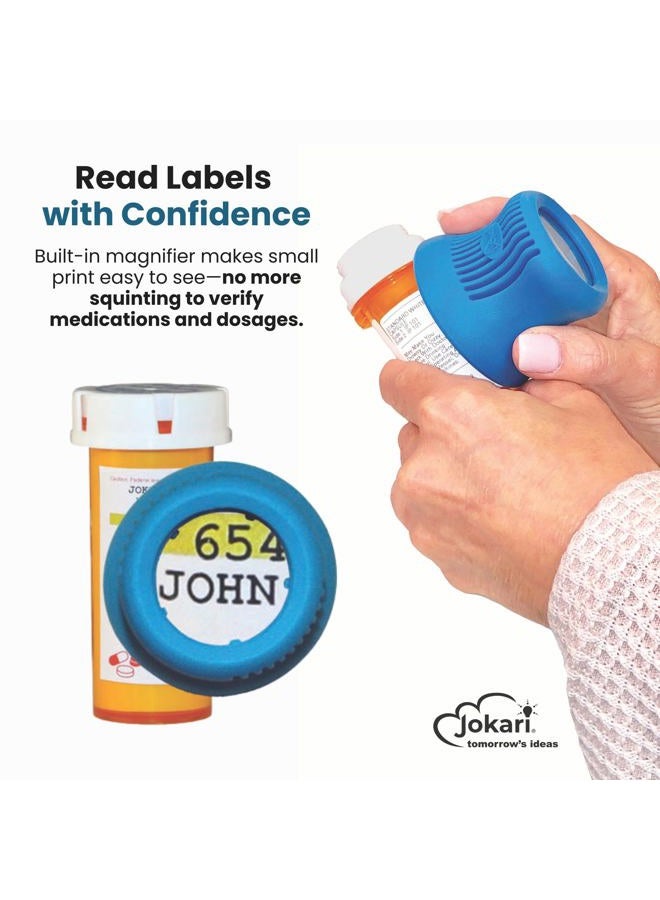 Jokari Medicine Bottle Opener Opens Bottles For Fast Access To Tablets Capsules Pill Bottle Opener Aids Elderly Seniors Or Anyone Who Suffers From Arthritis Or Arthritic Hands 1 Pack Blue - Image 2